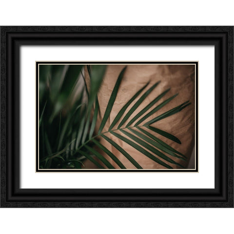Palms a Craft Paper Black Ornate Wood Framed Art Print with Double Matting by Mossholder, Tim