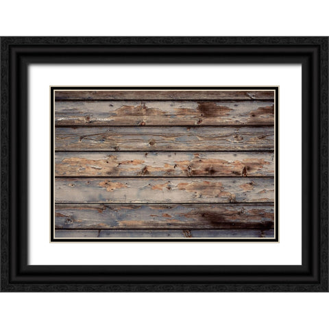 Wood Texture Black Ornate Wood Framed Art Print with Double Matting by Mossholder, Tim