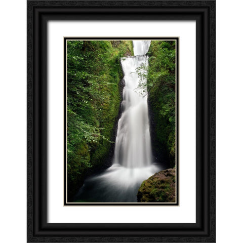 Bridal Veil Falls Black Ornate Wood Framed Art Print with Double Matting by Mossholder, Tim