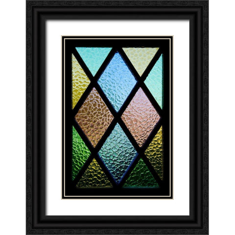 Back Door Window Black Ornate Wood Framed Art Print with Double Matting by Mossholder, Tim