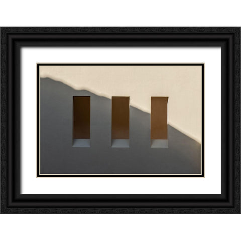 Three Windows Black Ornate Wood Framed Art Print with Double Matting by Mossholder, Tim