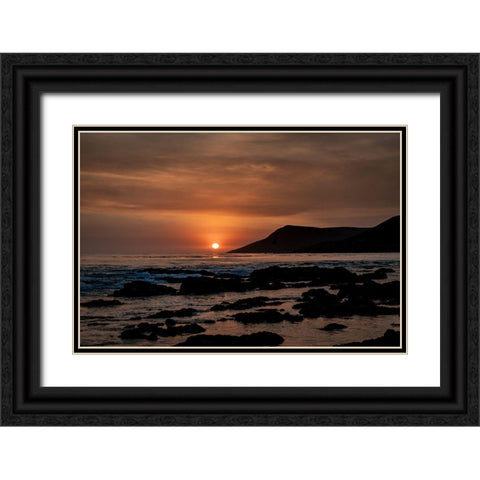 Orange Sunset Black Ornate Wood Framed Art Print with Double Matting by Mossholder, Tim