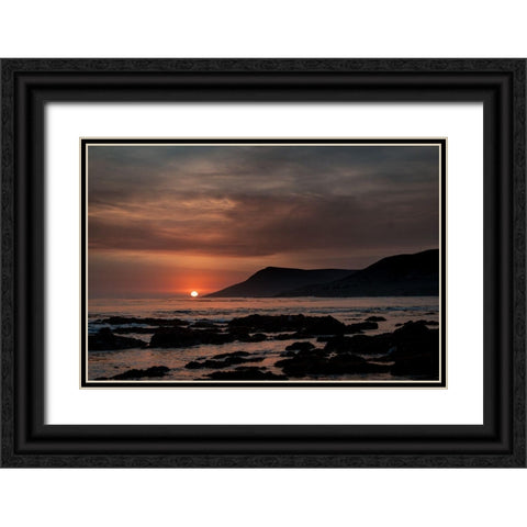 Orange Sunset Black Ornate Wood Framed Art Print with Double Matting by Mossholder, Tim