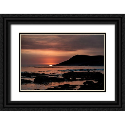Orange Sunset Black Ornate Wood Framed Art Print with Double Matting by Mossholder, Tim