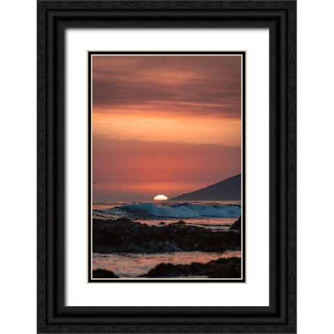 Orange Sunset Black Ornate Wood Framed Art Print with Double Matting by Mossholder, Tim