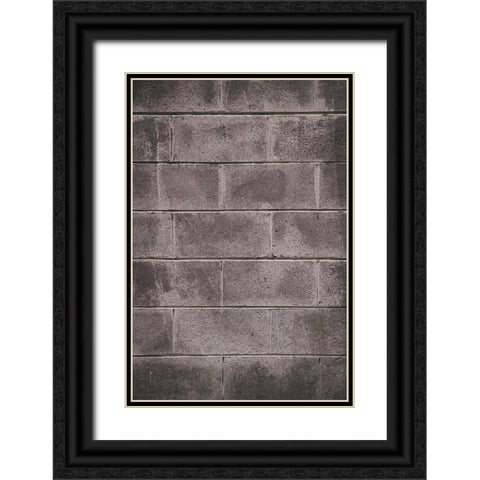 Concrete Block Wall Black Ornate Wood Framed Art Print with Double Matting by Mossholder, Tim