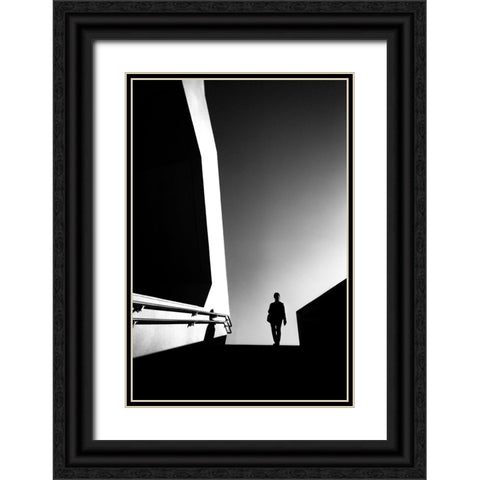 Abstraction Black Ornate Wood Framed Art Print with Double Matting by Watanabe, Kentaro