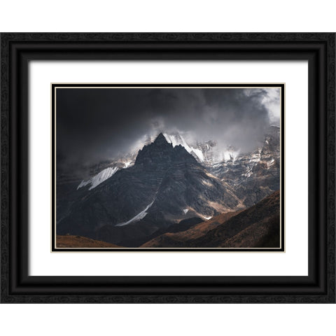Thr Scene.. Black Ornate Wood Framed Art Print with Double Matting by Chatterjee, Chayan
