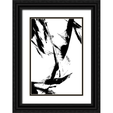 Feathery Streak Black Ornate Wood Framed Art Print with Double Matting by Sawall, Anastasia