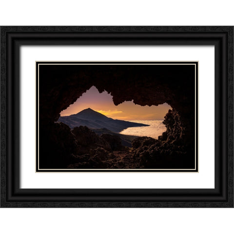 vulcano carve Black Ornate Wood Framed Art Print with Double Matting by Inderst, Rainer