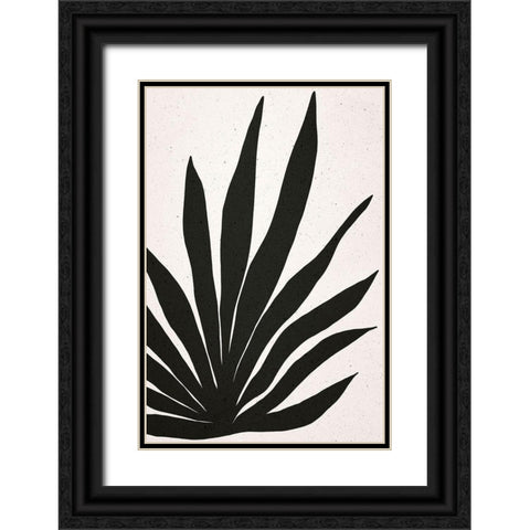 Textured Leaf Black Ornate Wood Framed Art Print with Double Matting by Sawall, Anastasia
