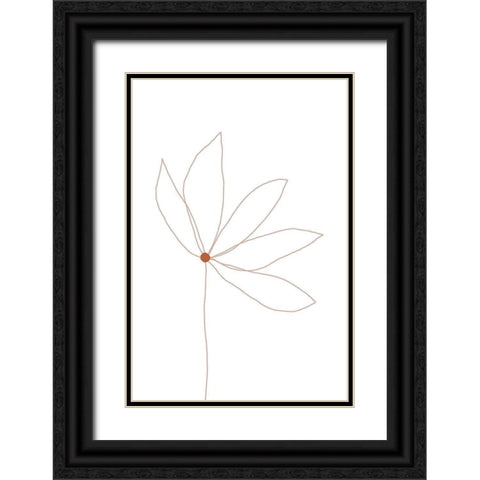 Minimal Flower Black Ornate Wood Framed Art Print with Double Matting by Sawall, Anastasia