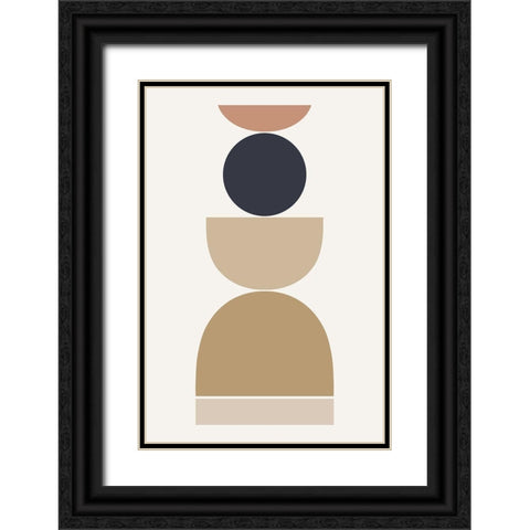 Loving Shapes Black Ornate Wood Framed Art Print with Double Matting by Sawall, Anastasia