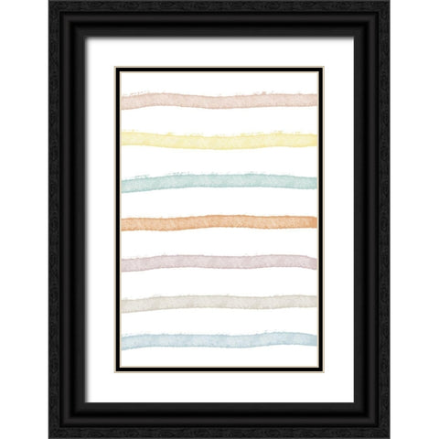 Colorful Lines Black Ornate Wood Framed Art Print with Double Matting by Sawall, Anastasia