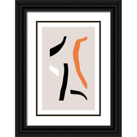 Cropped Shapes Black Ornate Wood Framed Art Print with Double Matting by Sawall, Anastasia