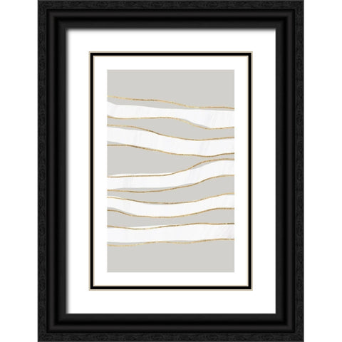 Lines Black Ornate Wood Framed Art Print with Double Matting by Sawall, Anastasia