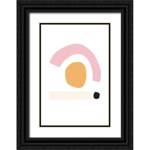 Happy Shapes Black Ornate Wood Framed Art Print with Double Matting by Sawall, Anastasia