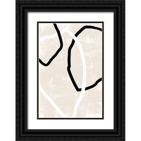 Abstracto Trio Black Ornate Wood Framed Art Print with Double Matting by Sawall, Anastasia