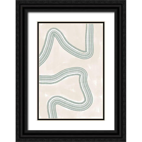 Abstracto Twist Black Ornate Wood Framed Art Print with Double Matting by Sawall, Anastasia