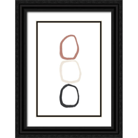 Three Stones - On Top Black Ornate Wood Framed Art Print with Double Matting by Sawall, Anastasia