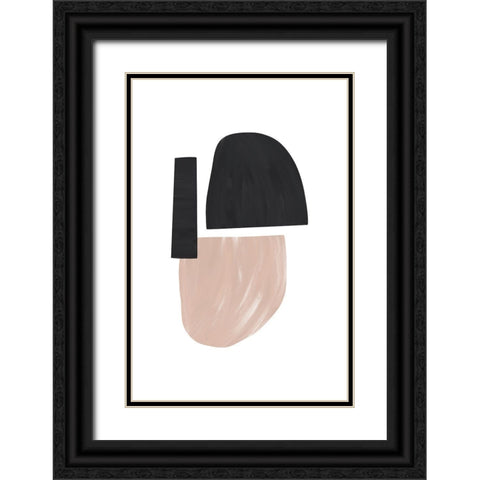 Black and Nude Abstract Shapes Black Ornate Wood Framed Art Print with Double Matting by Sawall, Anastasia