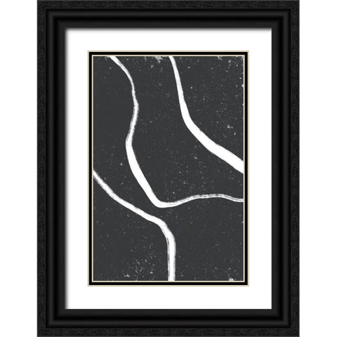 White Lines Black Ornate Wood Framed Art Print with Double Matting by Sawall, Anastasia