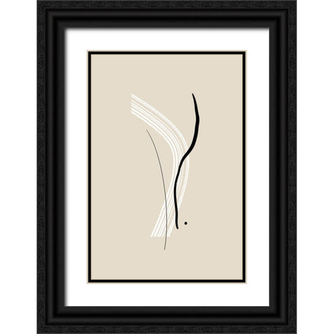 Composition of Lines - The Second Black Ornate Wood Framed Art Print with Double Matting by Sawall, Anastasia