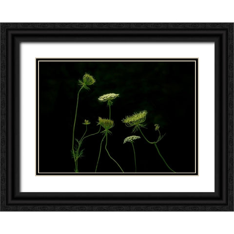 A Green Dance Black Ornate Wood Framed Art Print with Double Matting by Chen, Jennifer
