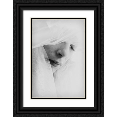 Peaceful Black Ornate Wood Framed Art Print with Double Matting by Bousca, Bogdan
