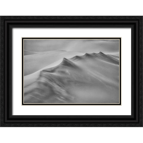 Blowing Sand Black Ornate Wood Framed Art Print with Double Matting by Zheng, Michael