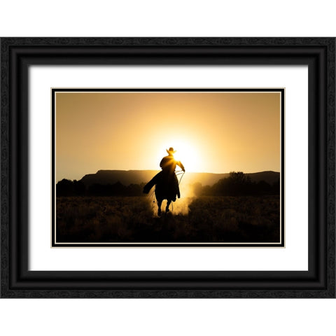 The Cowboy Black Ornate Wood Framed Art Print with Double Matting by Jacob, Matt