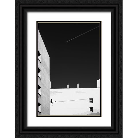 Acrobat. Black Ornate Wood Framed Art Print with Double Matting by Niemiec, Anna