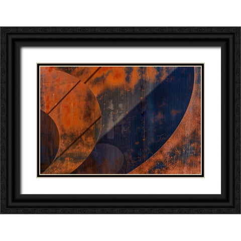 Artistic rusty look Black Ornate Wood Framed Art Print with Double Matting by Van Son, Greetje
