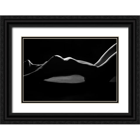 Nude Detail Black Ornate Wood Framed Art Print with Double Matting by Blasko, Jan