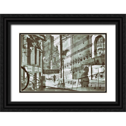Music Is In The Air Black Ornate Wood Framed Art Print with Double Matting by Pascale, Vincenzo