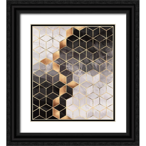 Smoky Cubes Black Ornate Wood Framed Art Print with Double Matting by Fredriksson, Elisabeth
