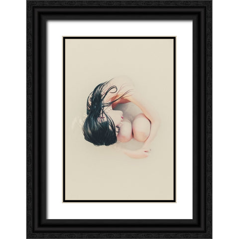 Milky white Black Ornate Wood Framed Art Print with Double Matting by Sangan, Kurosaki