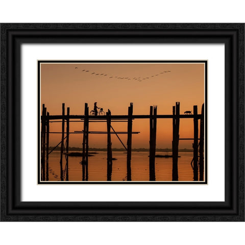 Ubein Bridge Black Ornate Wood Framed Art Print with Double Matting by Yilman, Gulsen