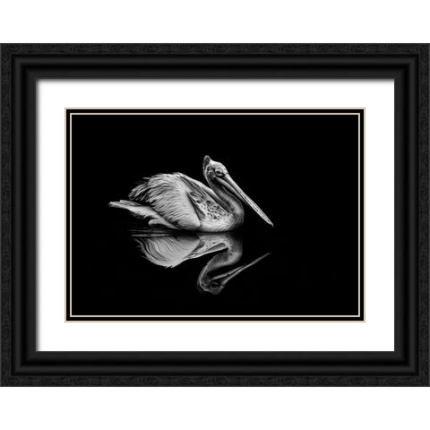 Reflection Black Ornate Wood Framed Art Print with Double Matting by Singh, Anita