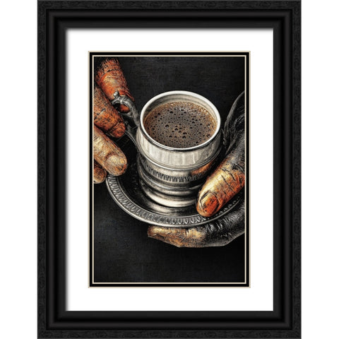 Coffee Black Ornate Wood Framed Art Print with Double Matting by Adrian Chis, Paul