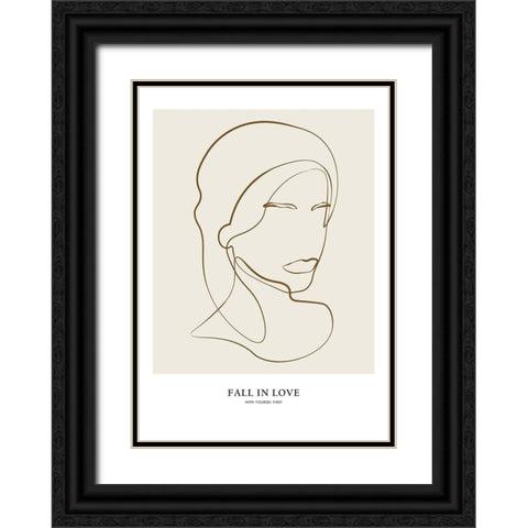 Woman portrait Black Ornate Wood Framed Art Print with Double Matting by NKTN