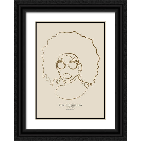 Woman face with glasses Black Ornate Wood Framed Art Print with Double Matting by NKTN