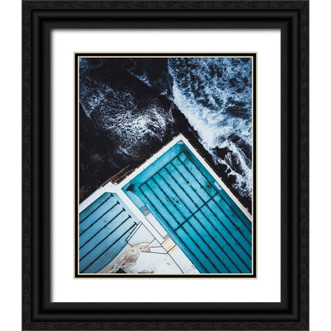 Most Famous Ocean Pool In Australia Black Ornate Wood Framed Art Print with Double Matting by Sarfraz, Asad