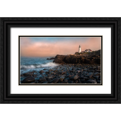 A Moody Day Black Ornate Wood Framed Art Print with Double Matting by Wei, Rong