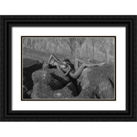 Bed Rock Black Ornate Wood Framed Art Print with Double Matting by Chai Telan, Thanakorn