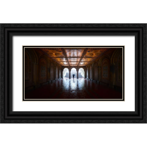 The Passageway Black Ornate Wood Framed Art Print with Double Matting by De La, Javier