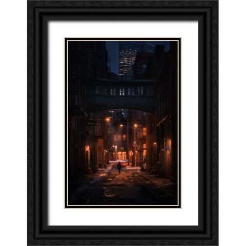 Under The Skybridge Black Ornate Wood Framed Art Print with Double Matting by De La, Javier