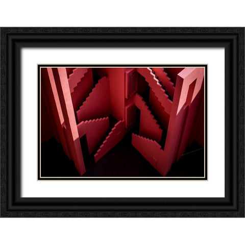 Muralla Roja #46 Black Ornate Wood Framed Art Print with Double Matting by Wride, Linda