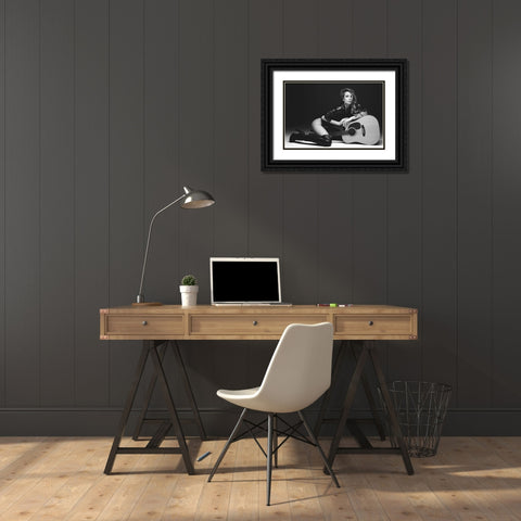 Guitar Black Ornate Wood Framed Art Print with Double Matting by Markachev, Leonid