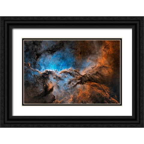 Fighting Dragons Of Ara Black Ornate Wood Framed Art Print with Double Matting by Chander, Vikas
